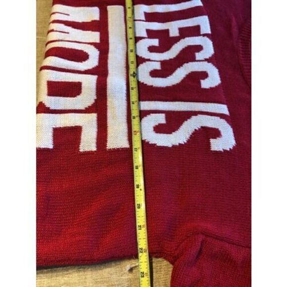 FOREVER 21 Red LESS IS MORE crew Neck Pull Over Sweater Size M - Picture 8 of 11